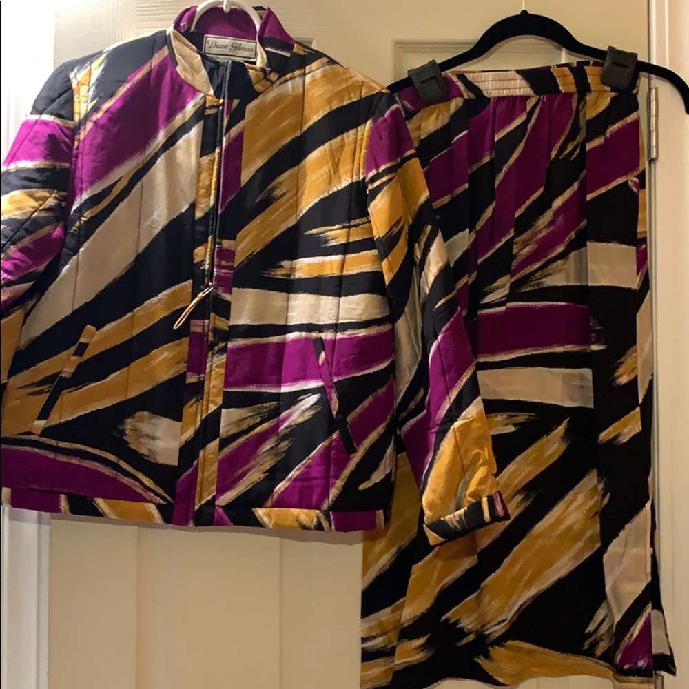 Diane Gilman silk 2 piece outfit